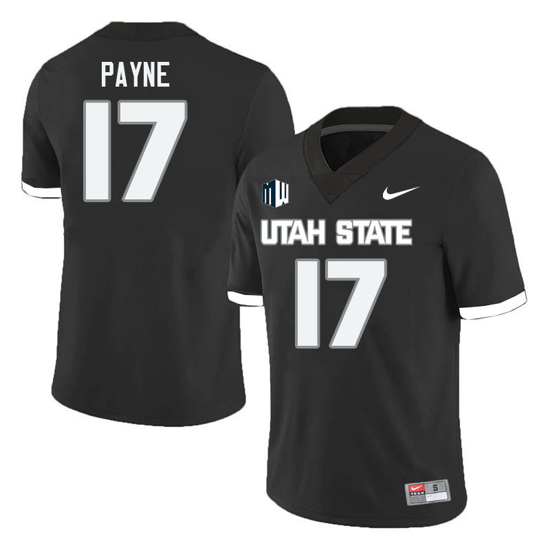 Utah State Aggies #17 Zeke Payne College Football Jerseys Stitched Sale-Black